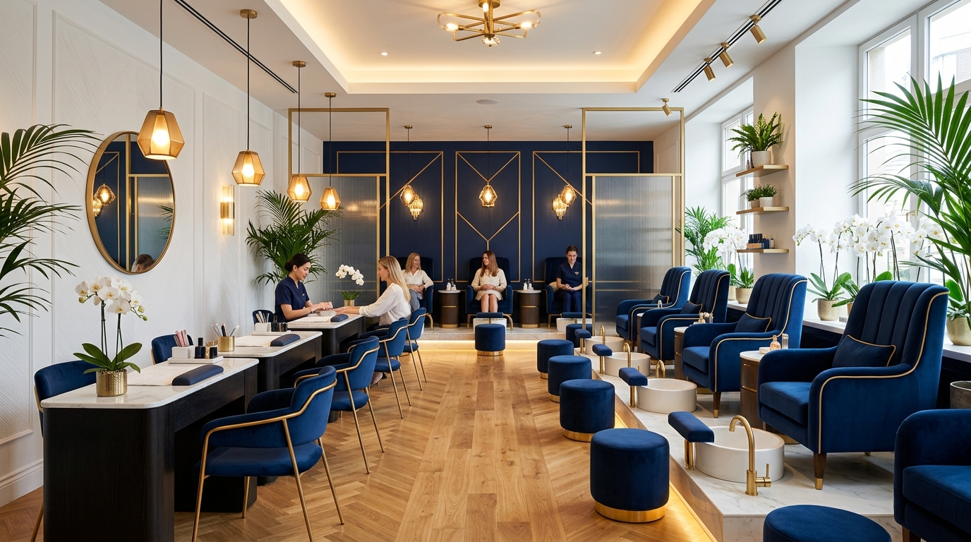 Luxury Salon Ambiance and Pedicure Spa at Super Nails